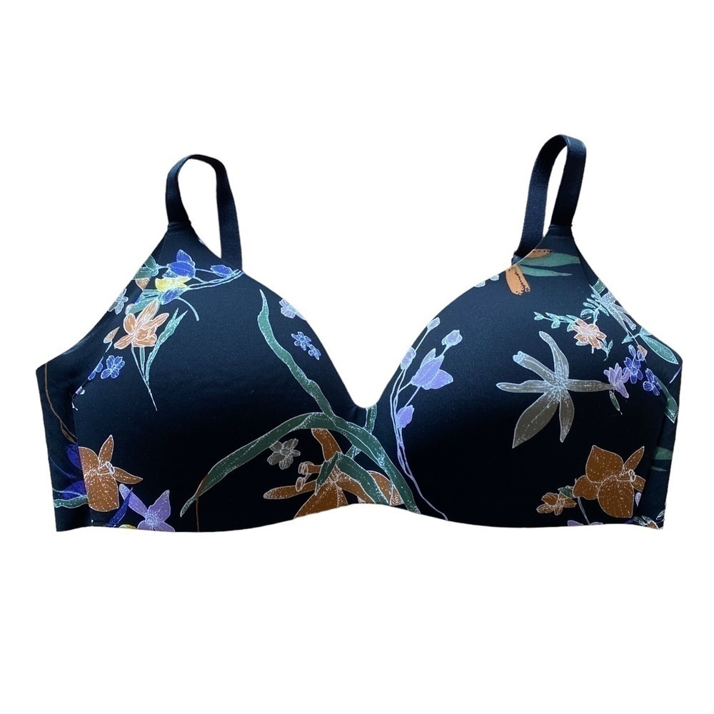 Knix Wingwoman Contour Bra in Night Garden Black Floral Womens Size 5